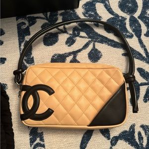 Chanel Beige Quilted Calfskin Cambon Linge Pouchette